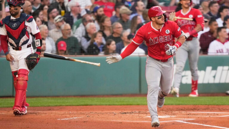 Trout has 3 hits including a...