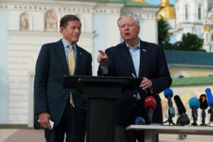 After talks with Zelenskyy and Macron,...