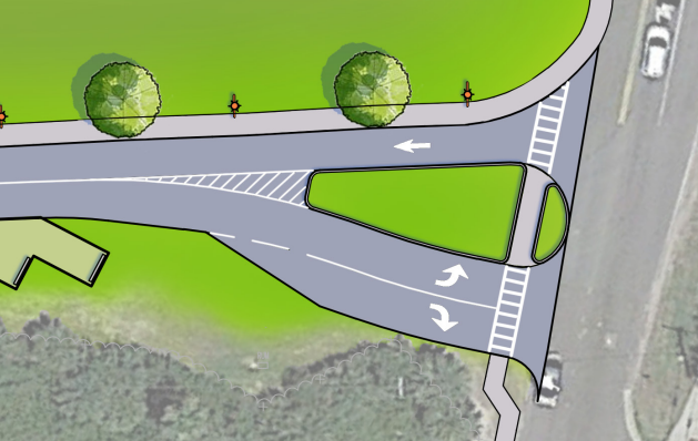 Redesign concept image of Down Under district's south access point through Peninsula Drive in Port Orange.