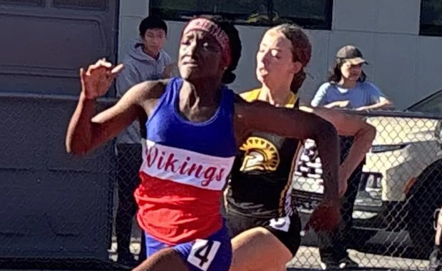 Clara Adams, shown here earlier this season, won the state meet 400-meter race but was later disqualified. (John Devine Monterey Herald)